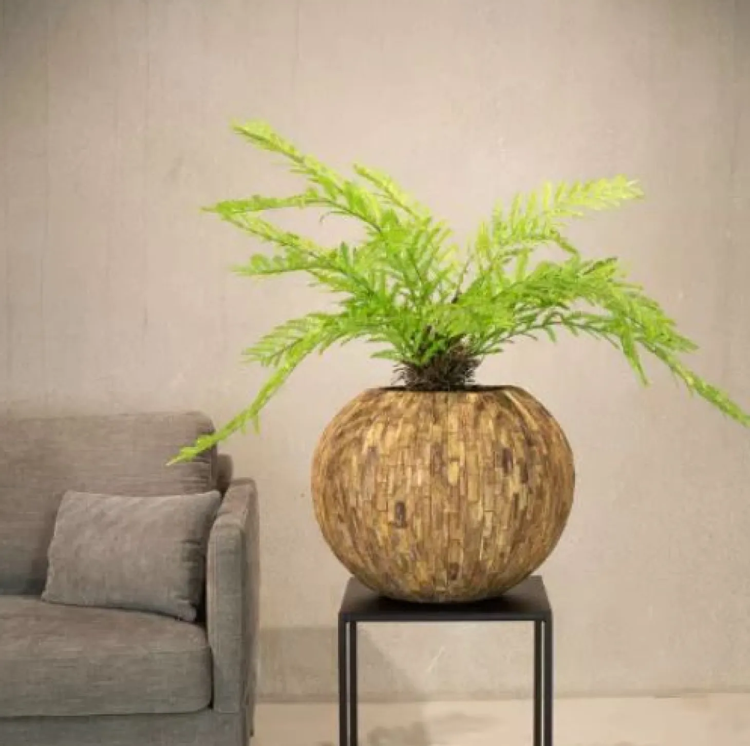 Fleur Ami Woody Pflanzgefäß in Cemani-Holz Ø 70 cm, Höhe 56 cm