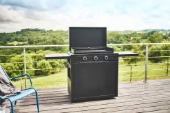 Forge Adour Gas Planchagrill Modern 75 Schwarz auf Rollwagen