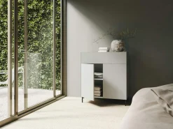 form1 Connect Kommode mit Schubkasten und Schranktüren stone Gleiter