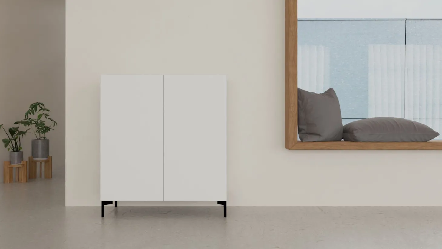 form1 Connect Kommode mit Doppeltür snow Gleiter