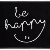 Gift Company Fußmatte "be happy" - waschbar - schwarz / weiß