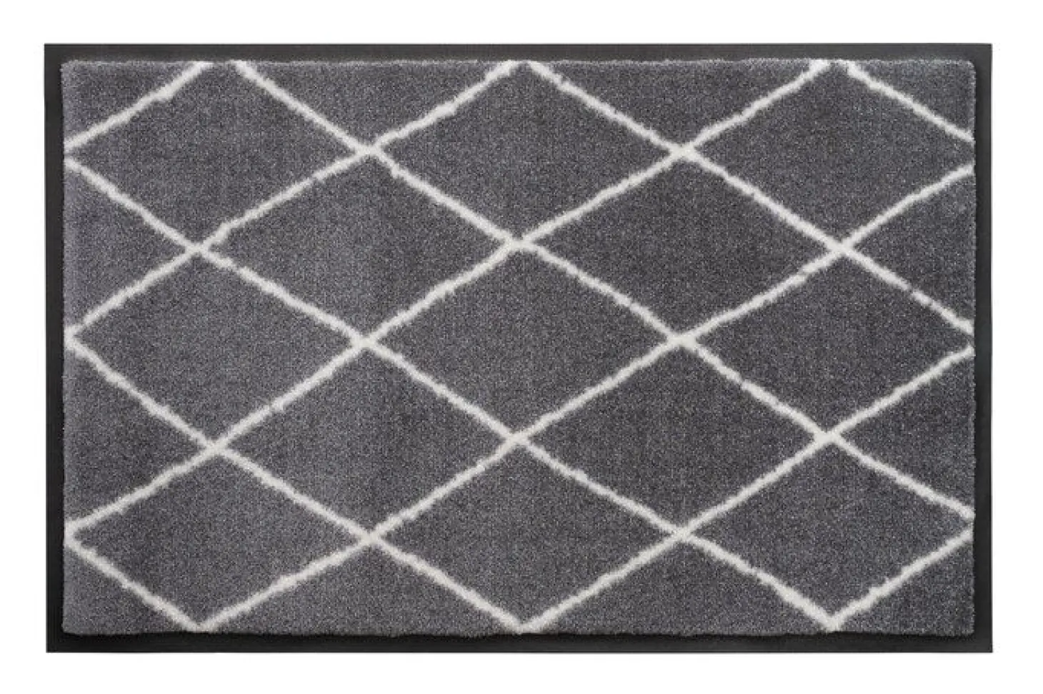 Gift Company Fußmatte waschbar Rautenmuster 75*50 cm grau