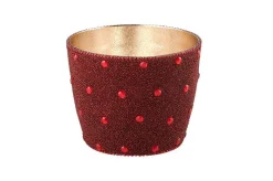 Gift Company Madras, Windlicht M Perlen, rot