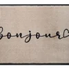 Gift Company Waschbare Fußmatte Bonjour - beige/schwarz