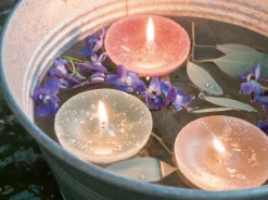 Grün Form Schwimmkerze Eucalyptus Ø 8 cm