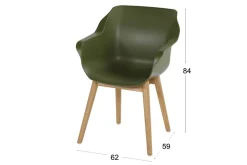 Hartman Sophie Teak ergonomischer Outdoorsessel Grün