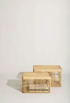 Hübsch Cheery Weidenkörbe Naturfarben 46x35x Höhe 27 cm