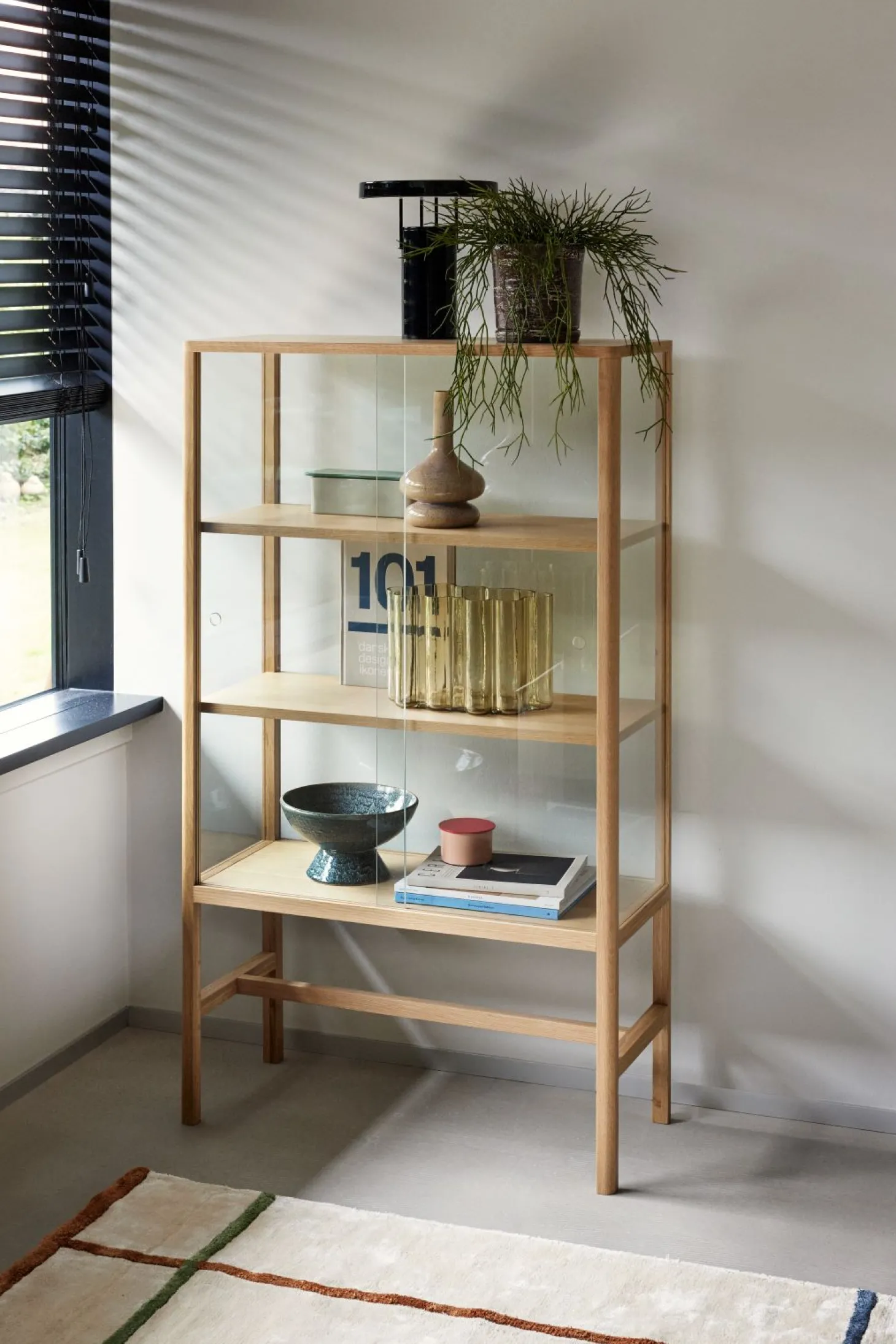 Hübsch Umber Vase schlankes Design Blau