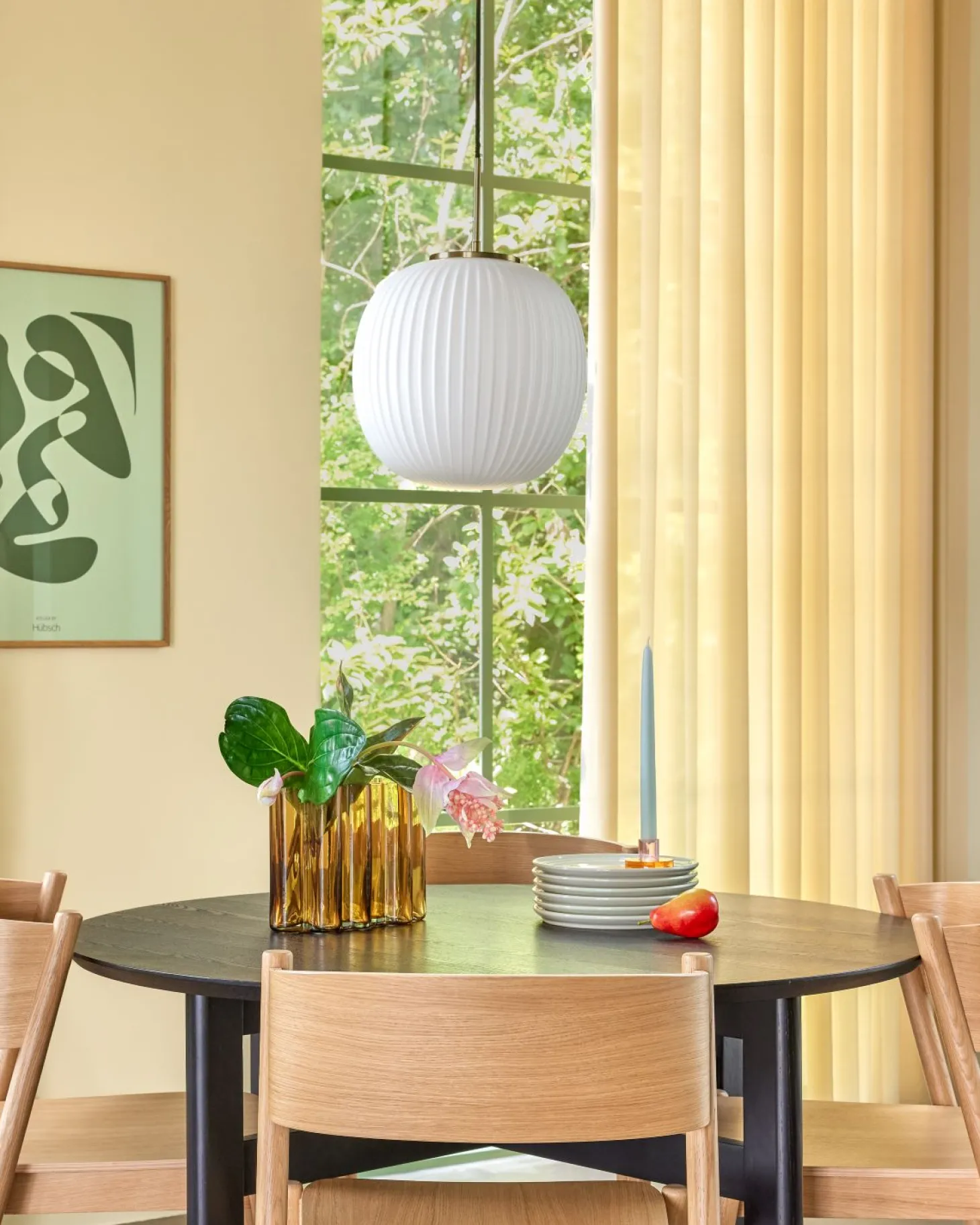 Hübsch Umber Vase schlankes Design Blau