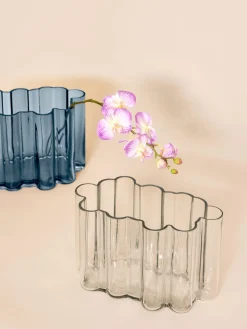 Hübsch Umber Vase schlankes Design Blau