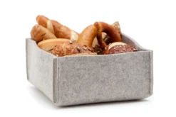 Hey Sign Filz Brotkorb mit Einlegeboden 22,5x22,5x10cm walnuss 29