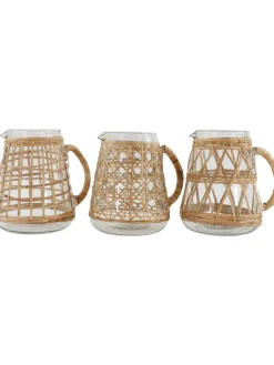 Hoff Glaskrug "Sierra" 2 L Bambusgeflecht Raute