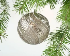 Hoff Glaskugel Ø 10 cm Braun Wellen