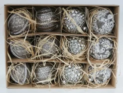 Hoff Glaskugel Ø 10 cm Braun Wellen