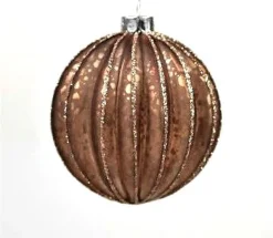 Hoff Glaskugel Ø 8 cm Braun Streifen