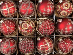 Hoff Glaskugel div. Muster braun