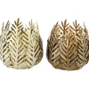 Hoff Windlicht Leaves Ø 13 cm h. 13 cm schwarz/gold