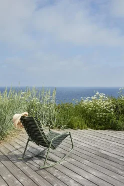 HOUE ReCLIPS Outdoor Schaukelstuhl schwarz, Armlehnen Bambus