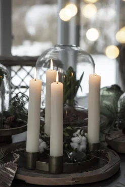 IB laursen Adventkerzenhalter f/4 rustikale Kerzen Ø:3,8 verschiebbare Halter rot