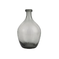 IB laursen Bauchige Glasvase grau mundgeblasen Höhe 28 cm, Ø 17 cm
