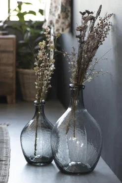 IB laursen Bauchige Glasvase grau mundgeblasen Höhe 28 cm, Ø 17 cm