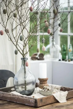 IB laursen Bauchige Glasvase grau mundgeblasen Höhe 28 cm, Ø 17 cm