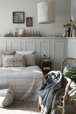 IB laursen Bettdecke creme m/grauen Streifen