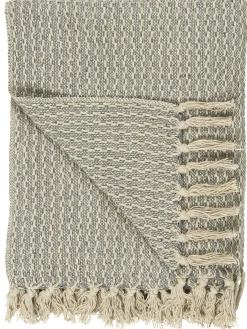 IB laursen Plaid creme/blaugrau130x160 cm