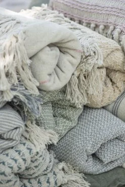 IB laursen Plaid creme/Natur Streifenmuster