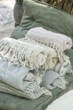 IB laursen Plaid creme/Natur Streifenmuster