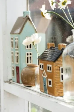 IB laursen Teelichthalter Nyhavn Dach schwarz 2 Schornsteine