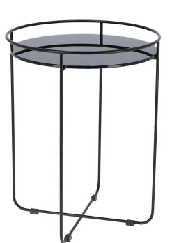 Jan Kurtz Beistelltisch Clock Schwarz / esg-Glas schwarz 53*Ø40