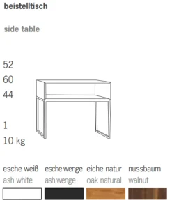 Jan Kurtz Beistelltisch Dina Rechteckig Tablett Weiß / Gestell Lunasilber