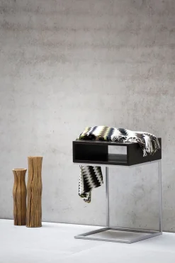 Jan Kurtz Beistelltisch Dina U Form Ablage Wenge / Gestell Lunasilber