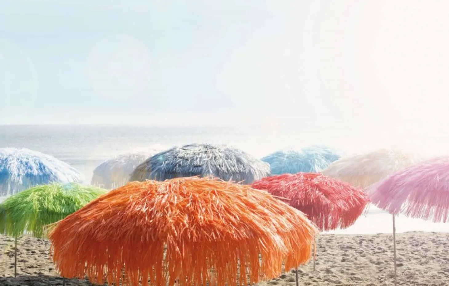 Jan Kurtz Hawaii - Sonnenschirm mit Fransen türkis