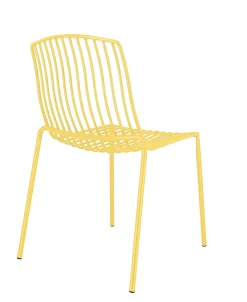 Jan Kurtz Mori Outdoor Stuhl aus Stahl gelb ohne Armlehnen