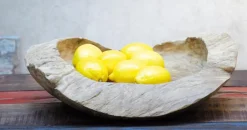 Jan Kurtz Natural Schale Teak Unikat H: 11 cm D: 30 cm