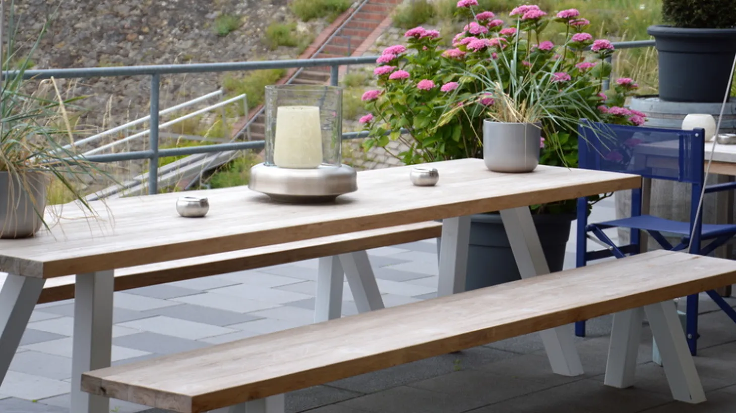 Jan Kurtz Outdoor Bank Bradford natur schwarz 45x240x40