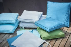 Jan Kurtz Outdoor BOXKISSEN Basic Streifen weiß/hellblau 40 x 40