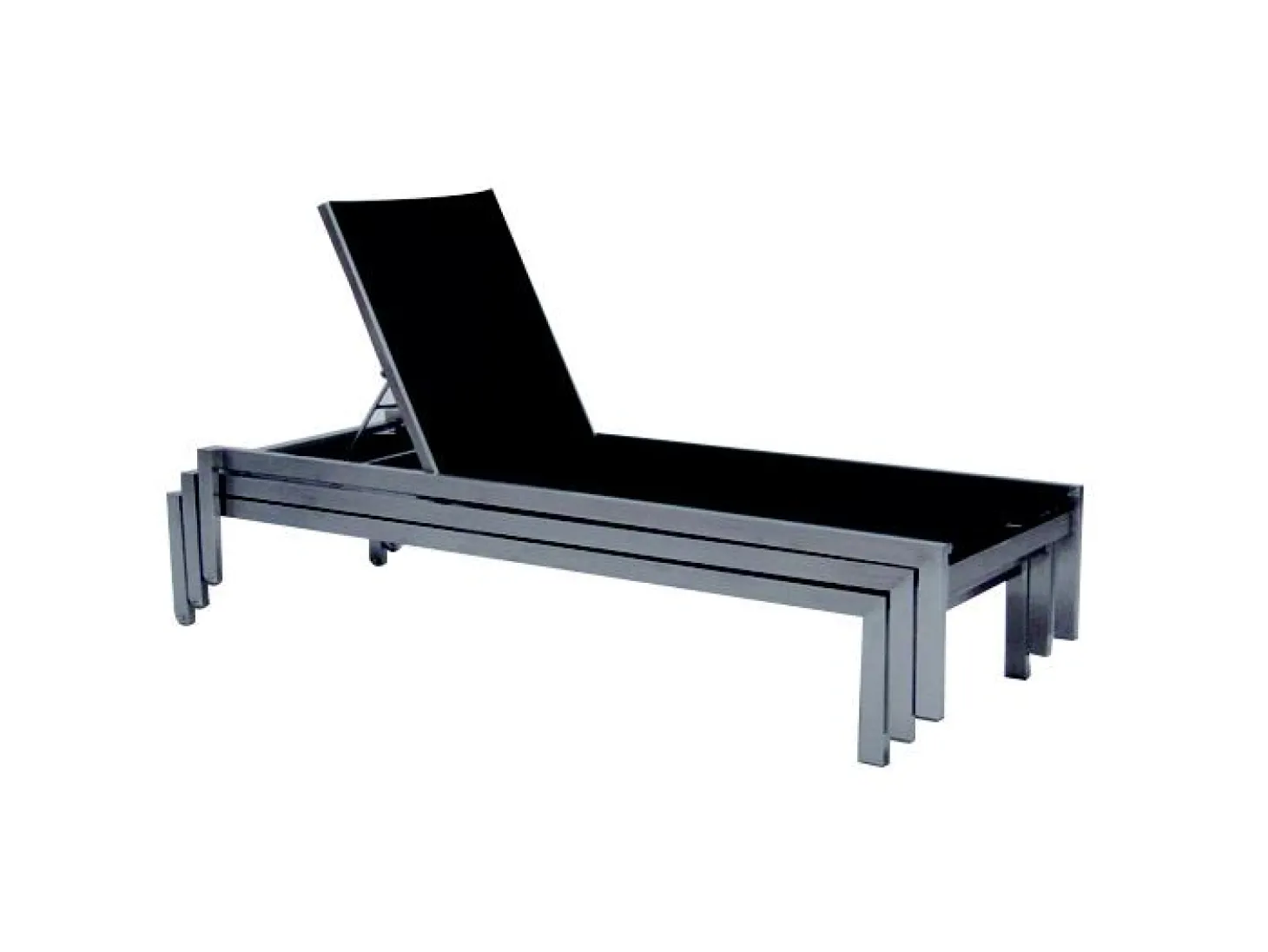 Jan Kurtz Quadrato Stapelliege - silber schwarz