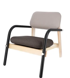 Jan Kurtz Sessel BILLY, Gestell: Esche, Armlehne: Stahlrohr schwarz/braun/beige