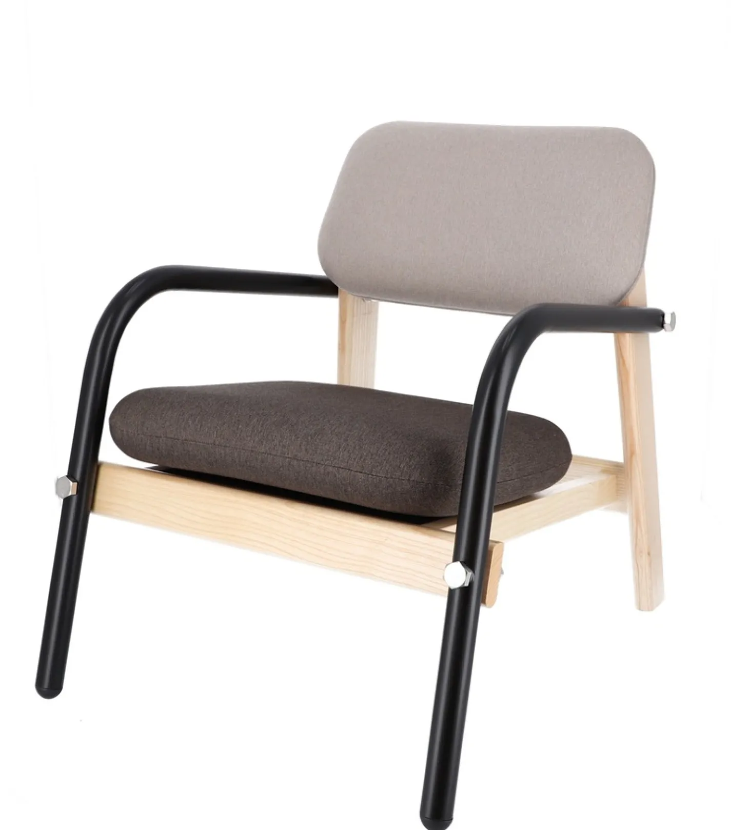 Jan Kurtz Sessel BILLY, Gestell: Esche, Armlehne: Stahlrohr schwarz/braun/beige