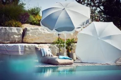 Jan Kurtz Sonnenschirm RETRO weiß mit Fransen