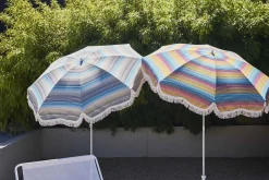 Jan Kurtz Sonnenschirm RETRO MULTICOLOR mit fransen gelb/multicolor