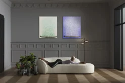 Kare Bild - Touched Flower Boat Beige Grün 80x100 cm