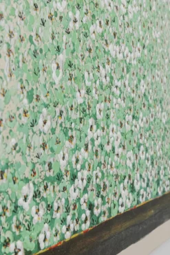 Kare Bild - Touched Flower Boat Beige Grün 80x100 cm