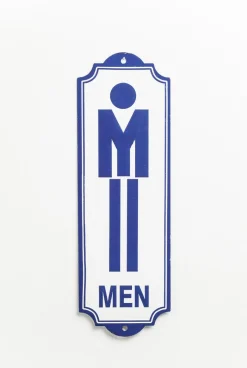 Kare Deko Schild Toilet Men