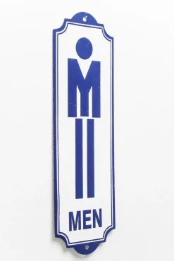 Kare Deko Schild Toilet Men