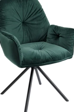 Kare Mila Armlehnstuhl - grün Velours
