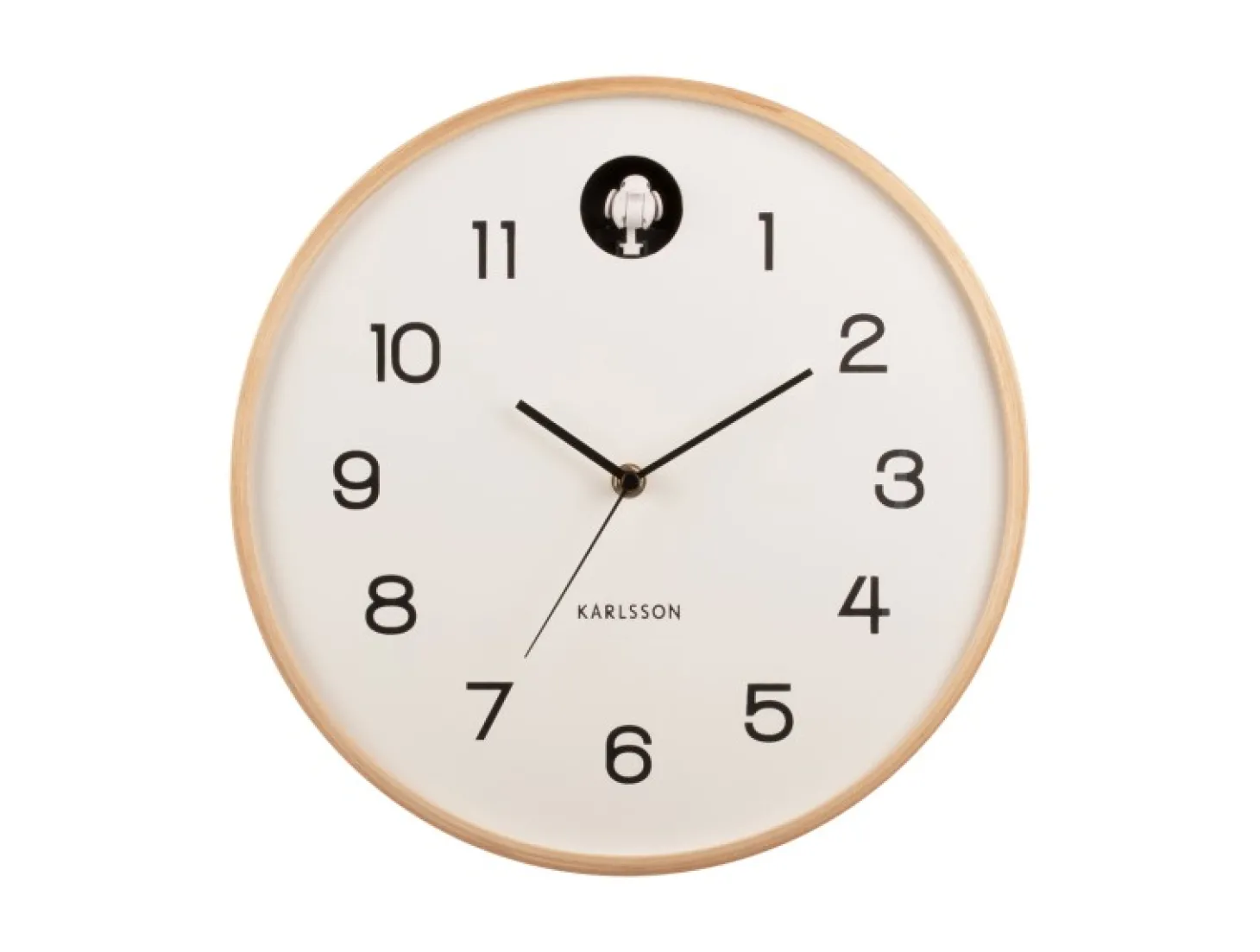 Karlsson Wanduhr - natural Cuckoo weiß